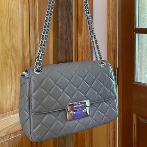 Michael Kors Taupe Quilted Crossbody